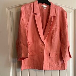 Christopher & Banks Linen Pink Blazer